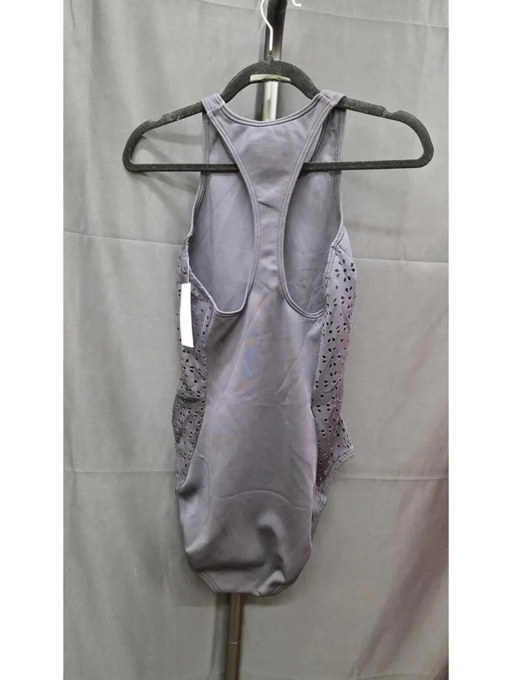 MICHAEL KORS WOMEN’S LASER‑CUT SCUBA ZIP‑FRONT ONE‑PIECE SWIMSUIT BLACK SIZE 10